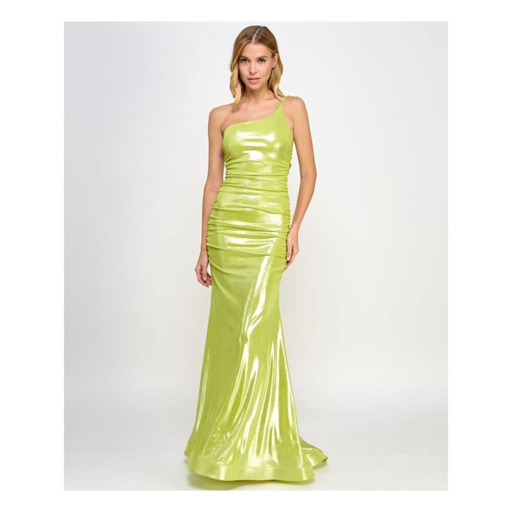 B DARLIN Womens Dress Green Formal Lined Adjustable Padded Juniors 1\2 - Picture 3 of 4